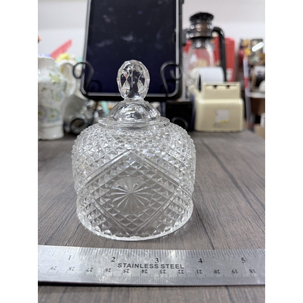 Vintage 70s Avon Fostoria Clear Cut Glass Round Butter Dish Lid Replacement
